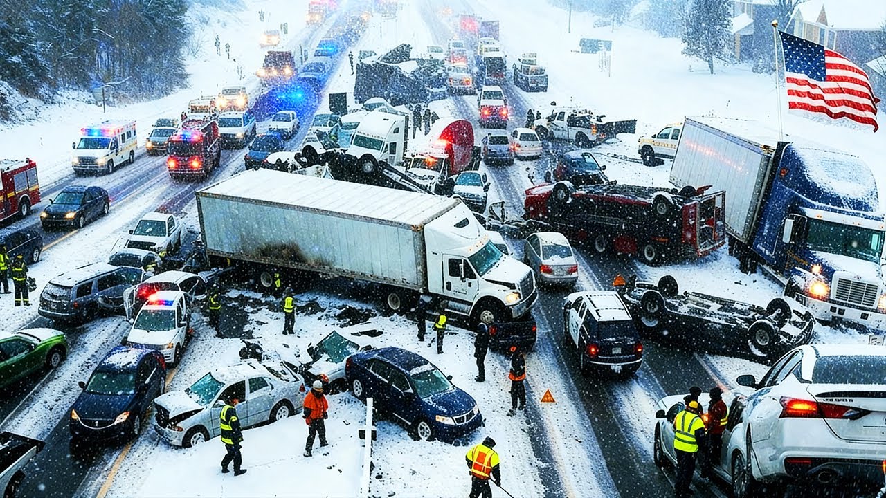 Chaos in New York !❄️ Extreme Snowstorm Buries Oswego & Unleashes Multi-Vehicle Pileup on I-90