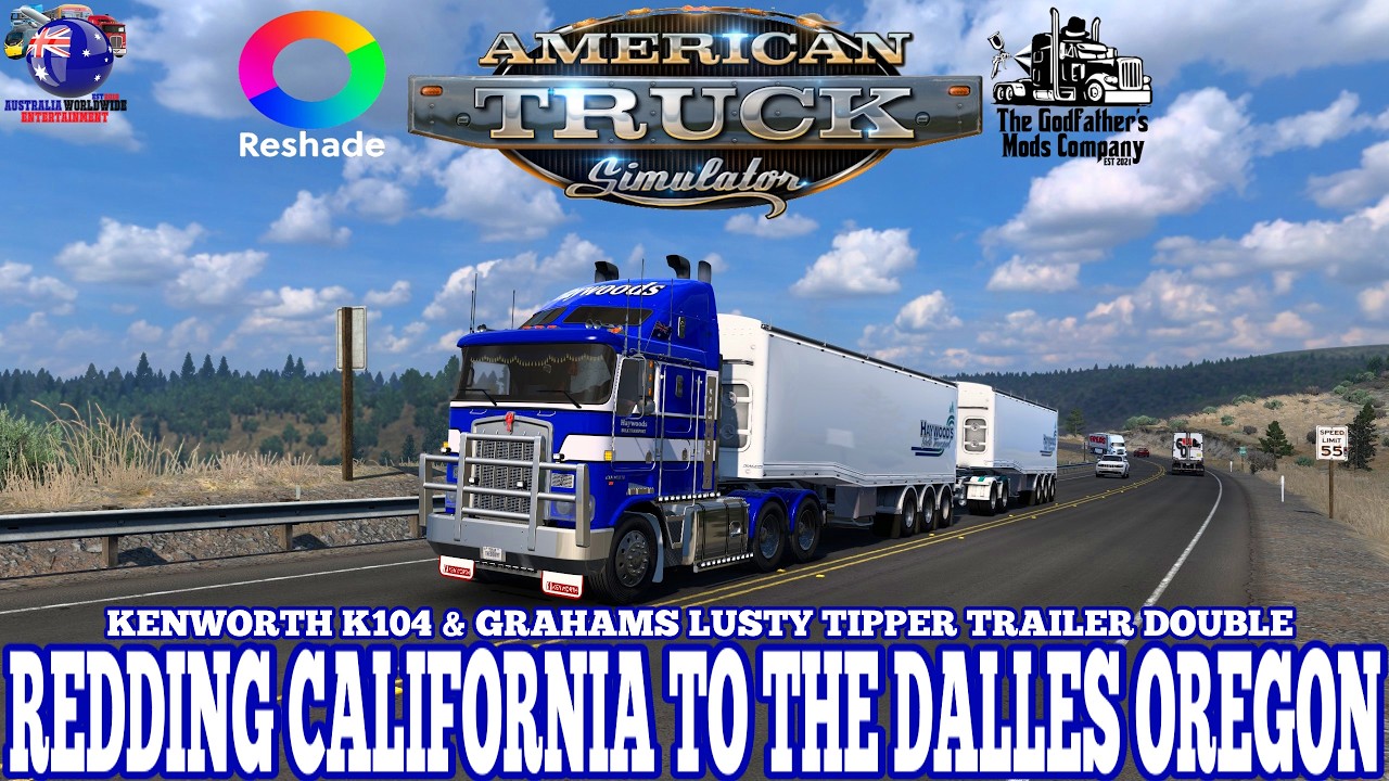 American Truck Simulator 1.58 - Redding California To The Dalles Oregon - Kenworth K104 & LMS Tipper