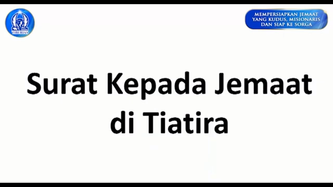 Surat Kepada Jemaat Di Tiatira | Pdt. Theddi Lusli, M.M., M.Th. | Minggu, 1 Februari 2026