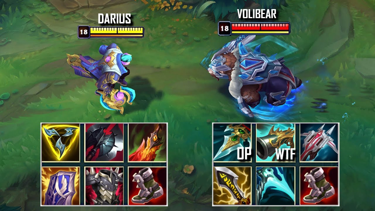 MATHEMATICALLY CORRECT VOLIBEAR vs DARIUS FULL BUILD FIGHTS & Best Moments!