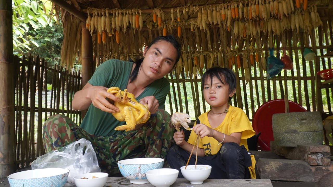 Picking wild fruit, bringing it to the market to sell, get money to buy medicine for the boy