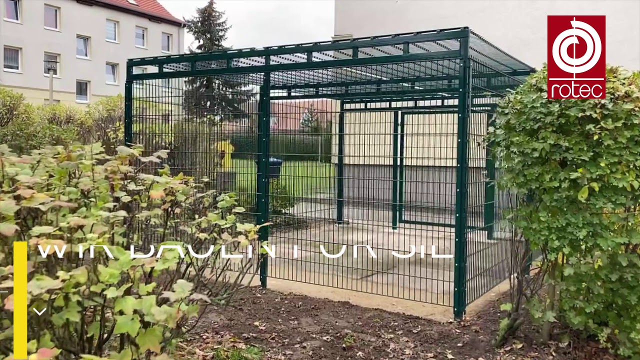 M&uuml;llplatzeinhausungen und Fahrradeinhausungen aus Doppelstabmatten