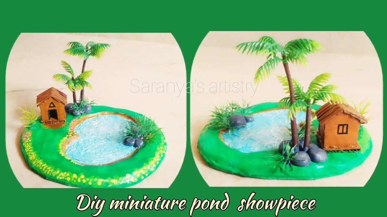 Pond making/diy mini pond/Showpiece making at home/diy showpiece/Home decor/Home decorating ideas