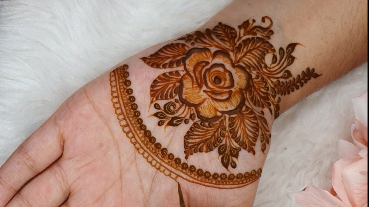 Beautiful Rose Themed Henna Design | Latest henna design with intricate elements