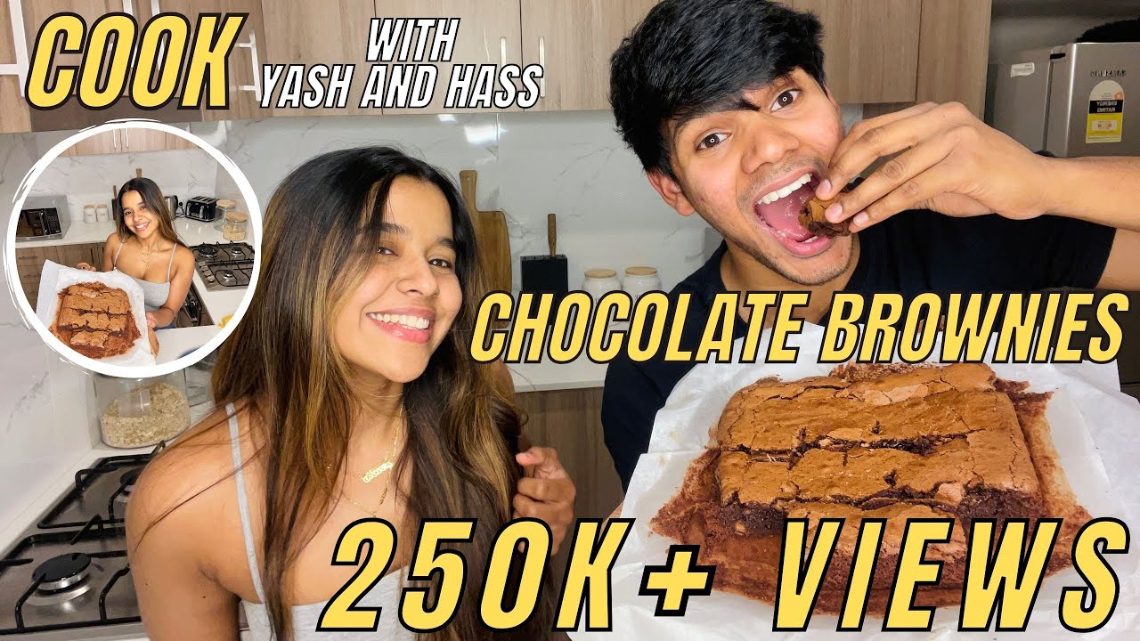 How to make chocolate brownies - සිංහල vlog | Cooking with Yash and Hass - Episode 3