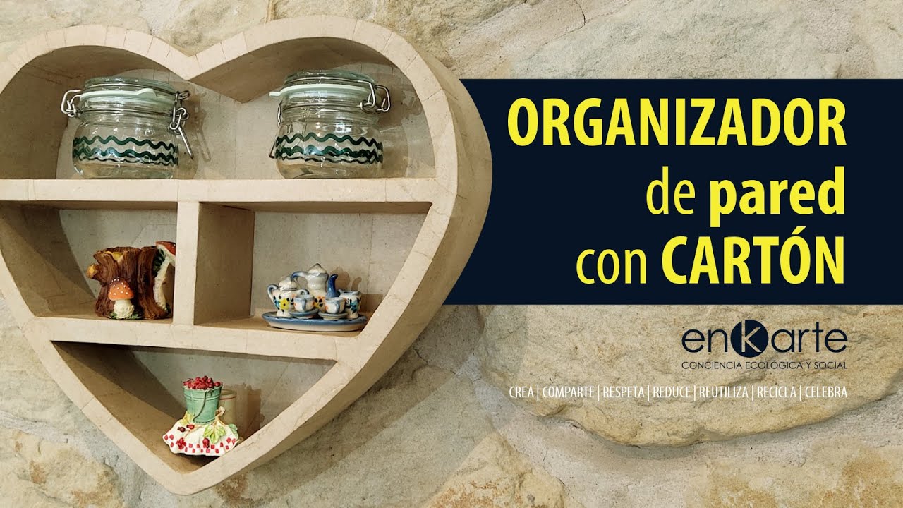 ORGANIZADOR de PARED con CARTÓN  | Corazón de cartón / How to Make Carton / Ideas con cartón