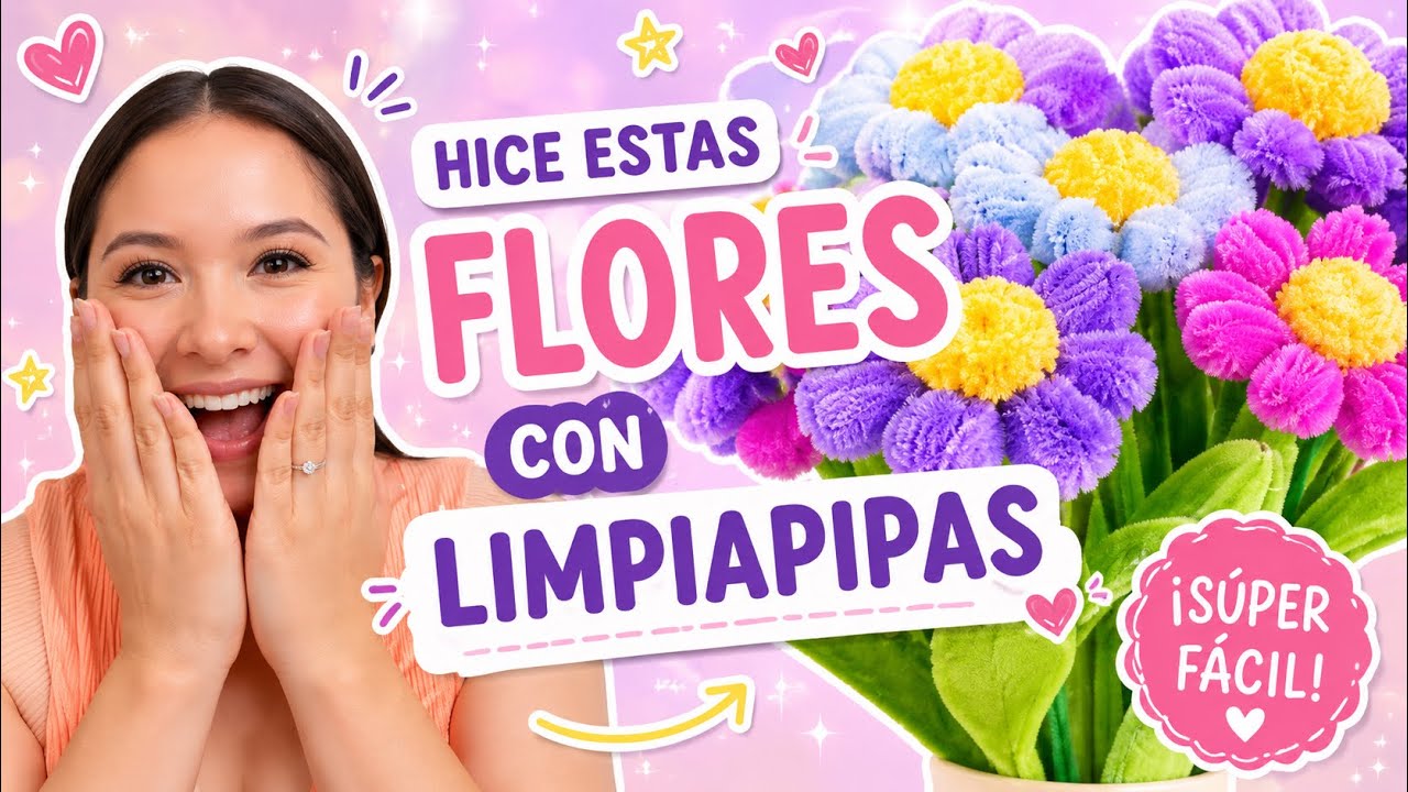HICE ESTAS FLORES CON LIMPIAPIPAS (super fácil)