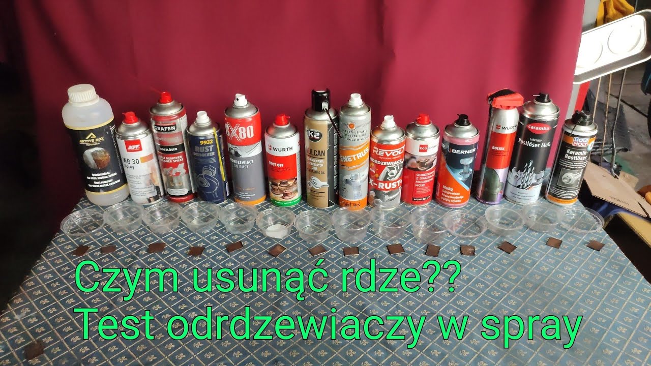Test odrdzewiaczy w spray wurth, ligui moli, caramba, barner, k2, mannol,
