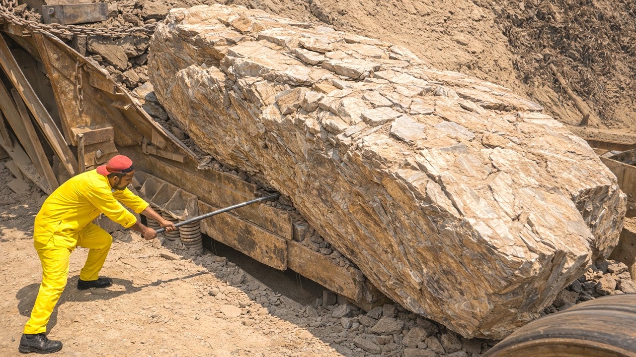 Blood, Sweat & Stone: How Rock Crusher Workers Push Through Everything!!!#dangerous ☠️👹😱☠️