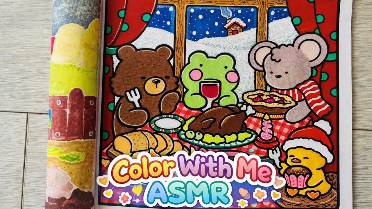 Color With Me ASMR (7 Minutes) ☁️ Comfy Days | Cozy Coloring Page 9 | Short Version