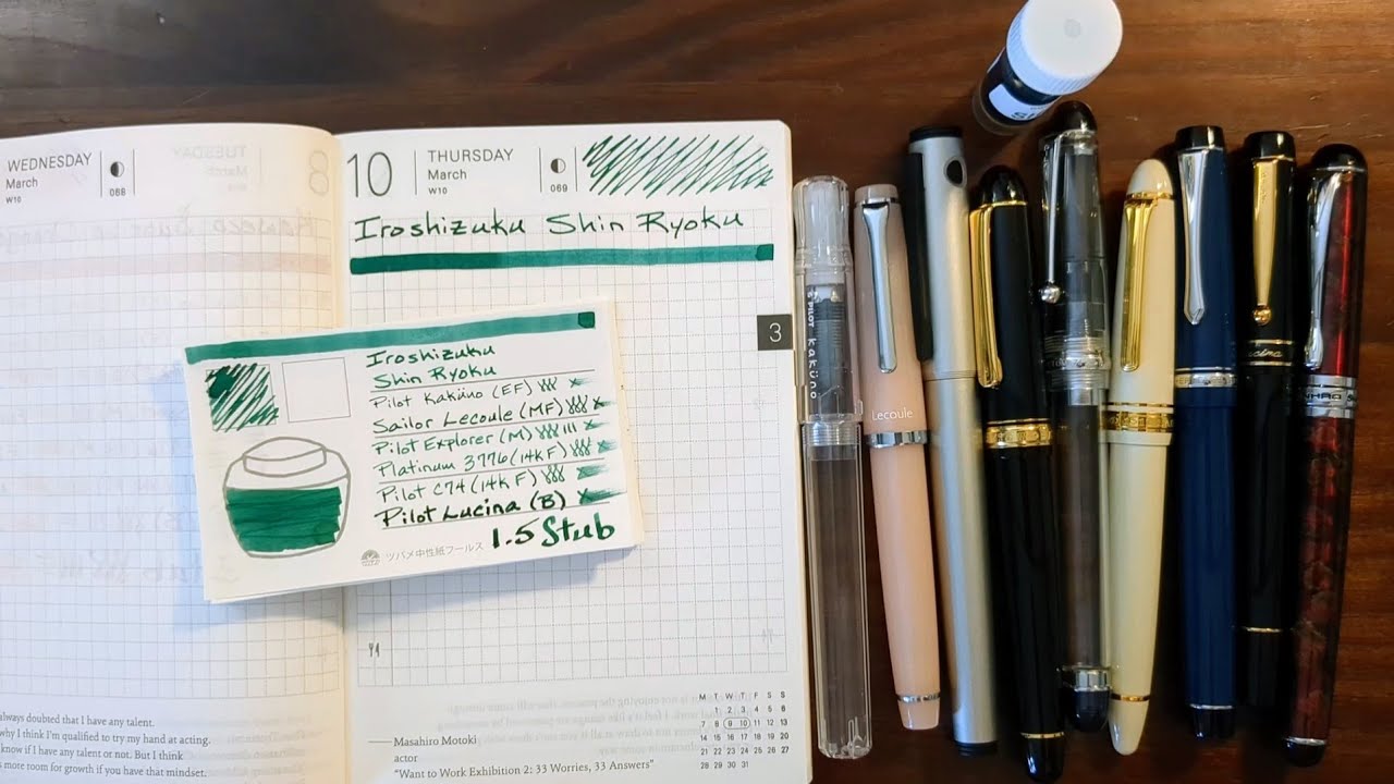 Pilot Iroshizuku Shin Ryoku and Fountain Pens