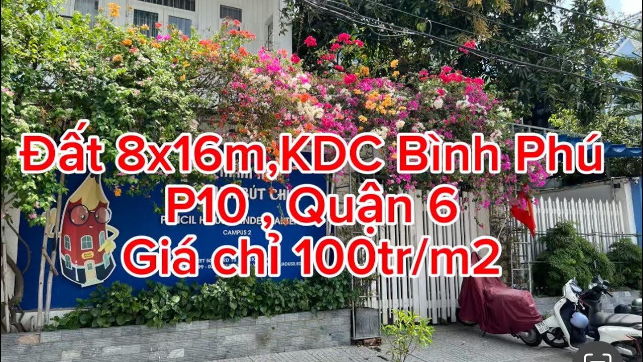 Đất 8x16m KDC Bình Phú Quận 6,  Giá Chỉ 100tr/m2