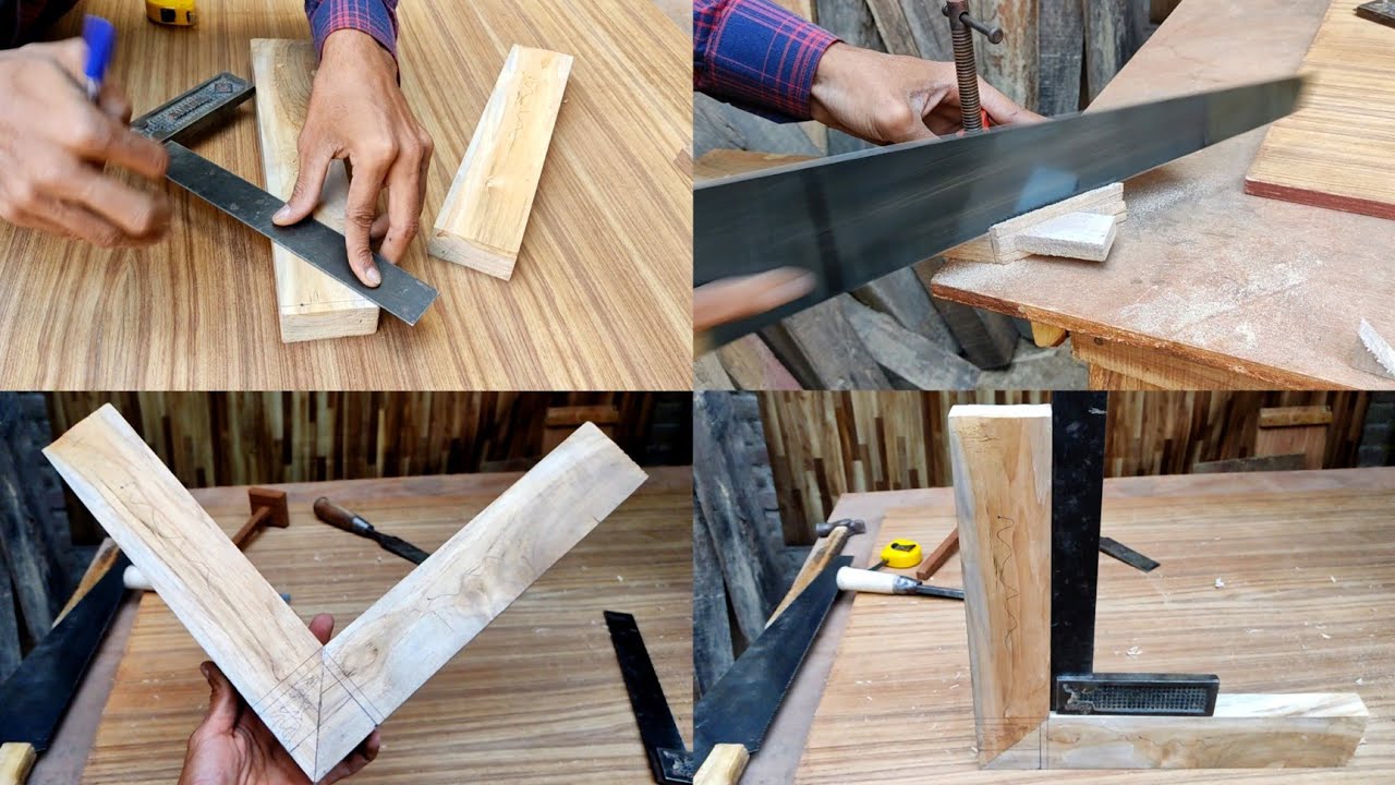 लकड़ी में कलम वाला जॉइंट कैसे बनाते हैं | 45 degree wood joined !!!