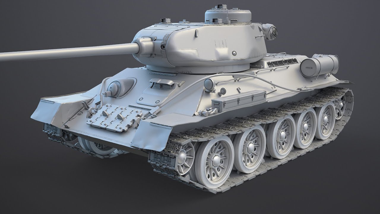 Tank T-34-85 Game Ready 3d-model / Танк Т-34-85 3д-модель