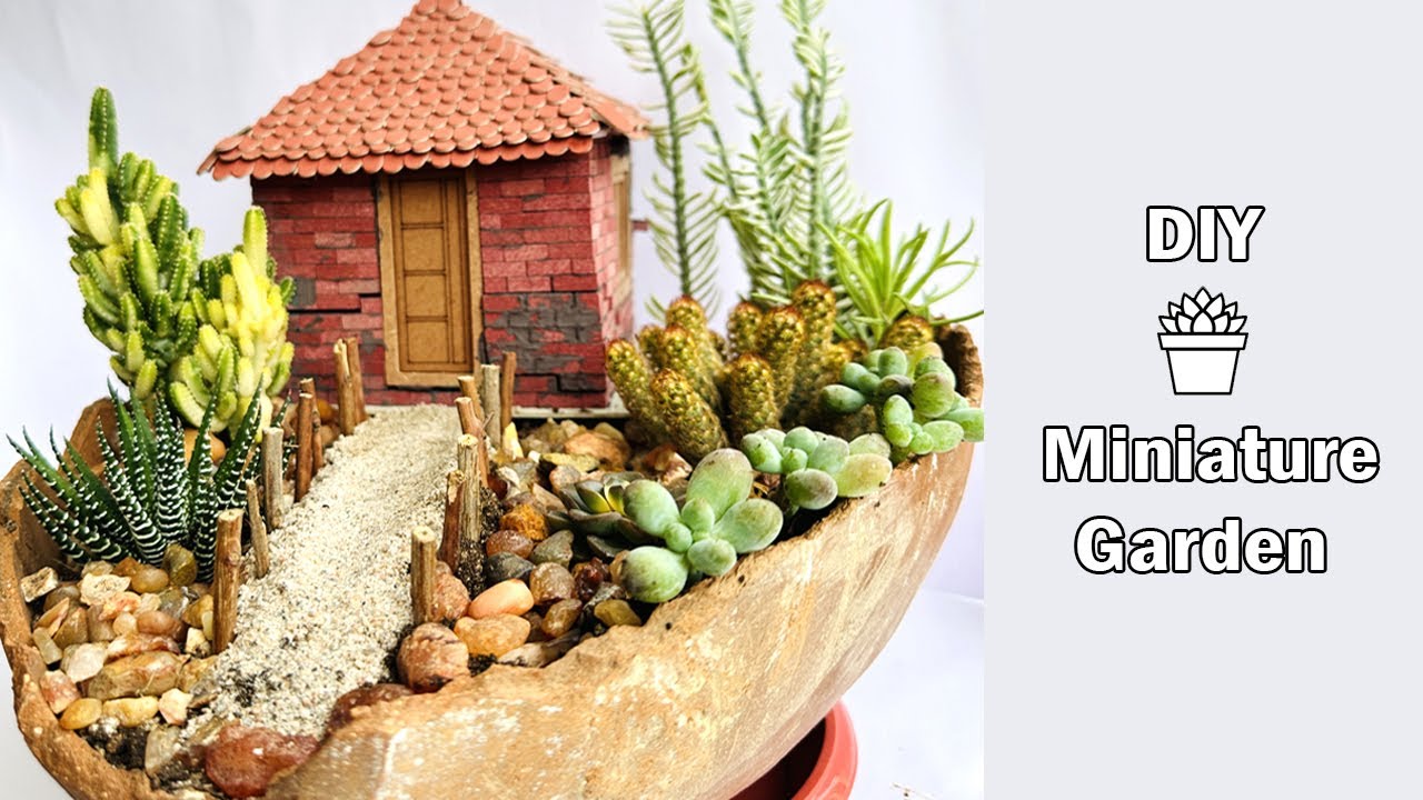 Succulent Miniature Garden | Broken Pot Fairy Garden DIY | Miniature Fairy Garden Ideas