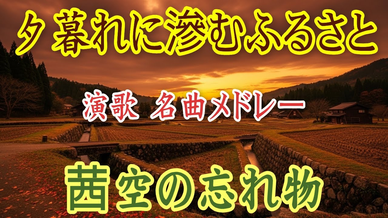 【夕暮れ郷愁】山路と茜空に響く望郷の歌｜演歌 名曲メドレー (50代 60代 70代 親御様におすすめ)