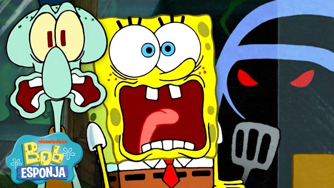 Bob Esponja | Os Episódios MAIS ASSUSTADORES de Bob Esponja 😱 | Compilação de 60 Minutos | Português