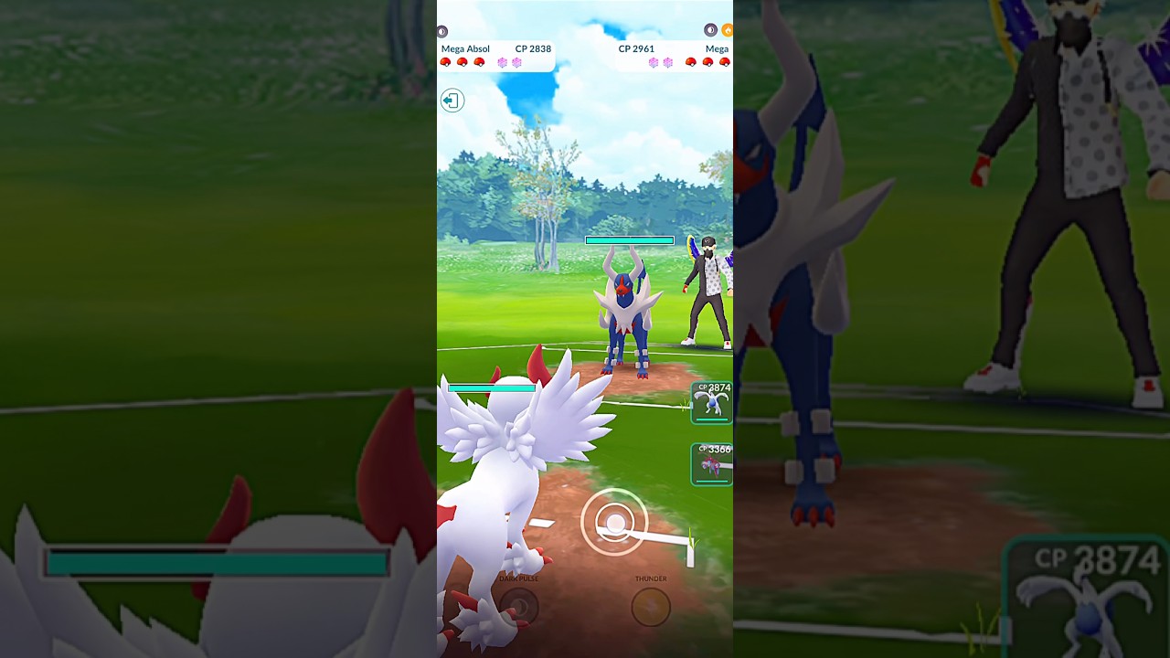 ✨Mega Absol V/S✨Mega Houndoom PVP Dark Battle in #pokemongo