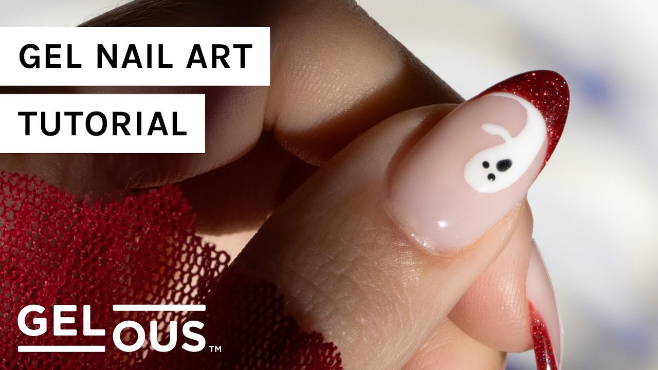 Cute Ghost French Tip Nail Art Tutorial | Halloween Gel Manicures At Home | Gelous Gel Nail Polish