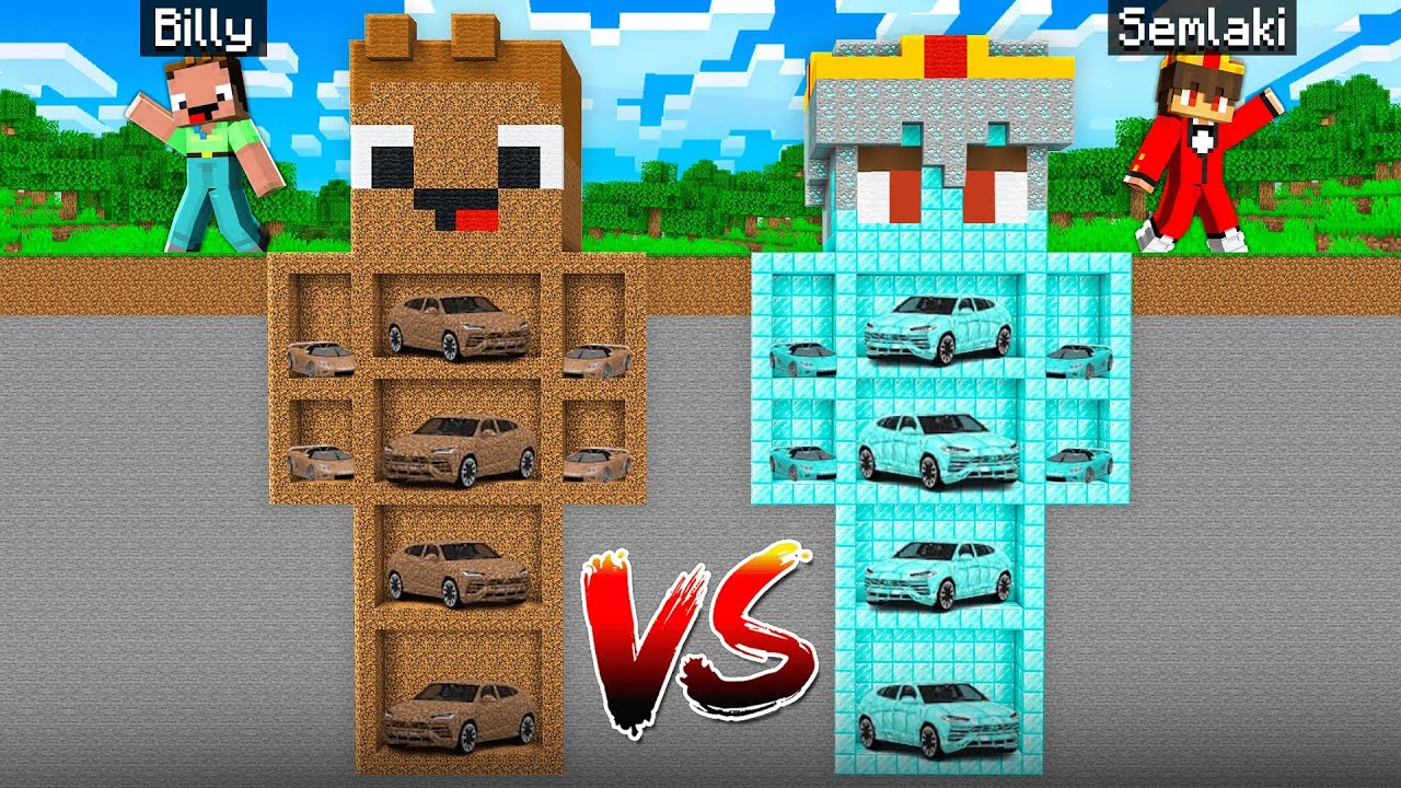 Billy ARM vs Semlaki REICH BASIS MIT AUTOS Bau Challenge in Minecraft!