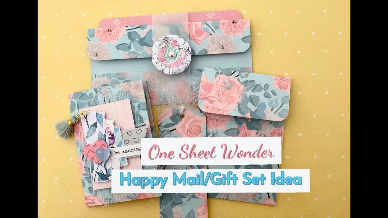 One Sheet Wonder | 4 Pce Happy Mail/Gift or Stationery Set Idea | 12x12 Paper | TUTORIAL