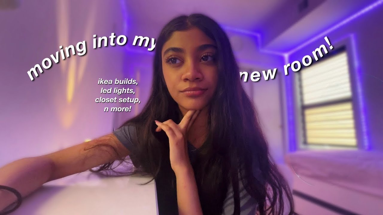 moving into my new room !!! 🏡✨ ikea haul, building furniture & room makeover vlog🌙💡