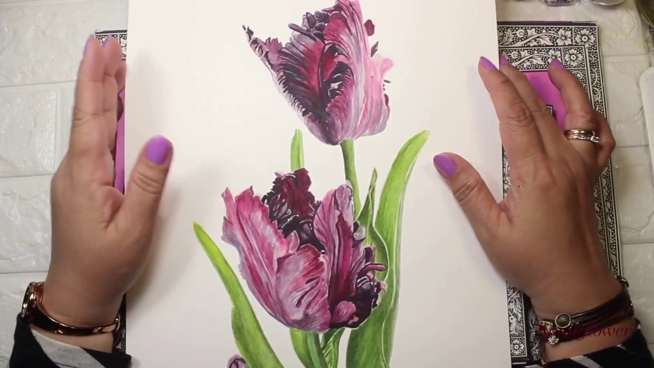 How to paint this Black Parrot Tulips under AnnaMason school tutorials #annamason #realism#painting