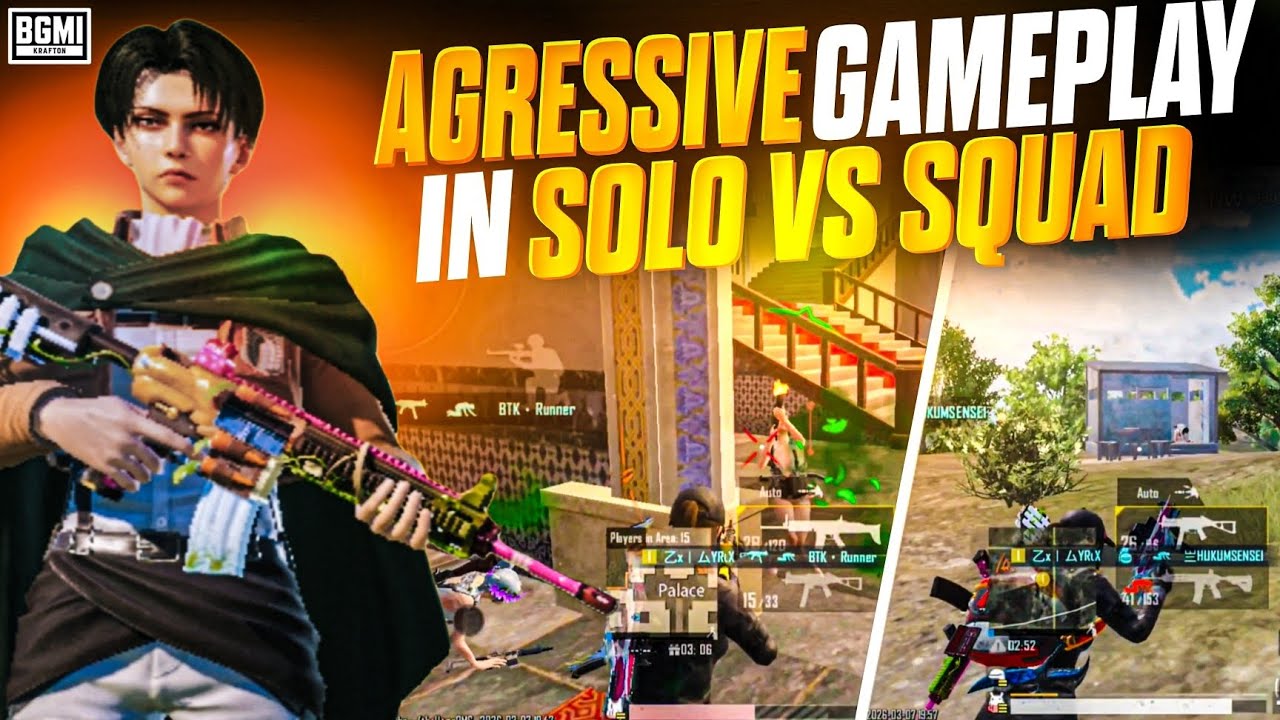 BGMI SOLO VS SQUAD AGRESSIVE GAMEPLAY | CLUTCH AND HIGHLIGHTS | @AyrixPlayzz 