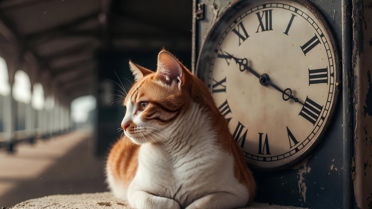 “The Station Master’s Cat” — a small story about routine, patience, and unlikely companionship.