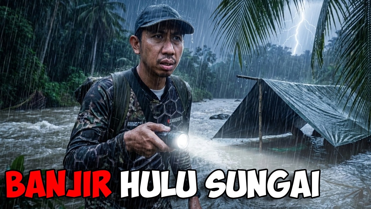 Fishing Camping di Hulu Sungai Saat Banjir | Malam Paling Menegangkan Kehujanan di Hutan