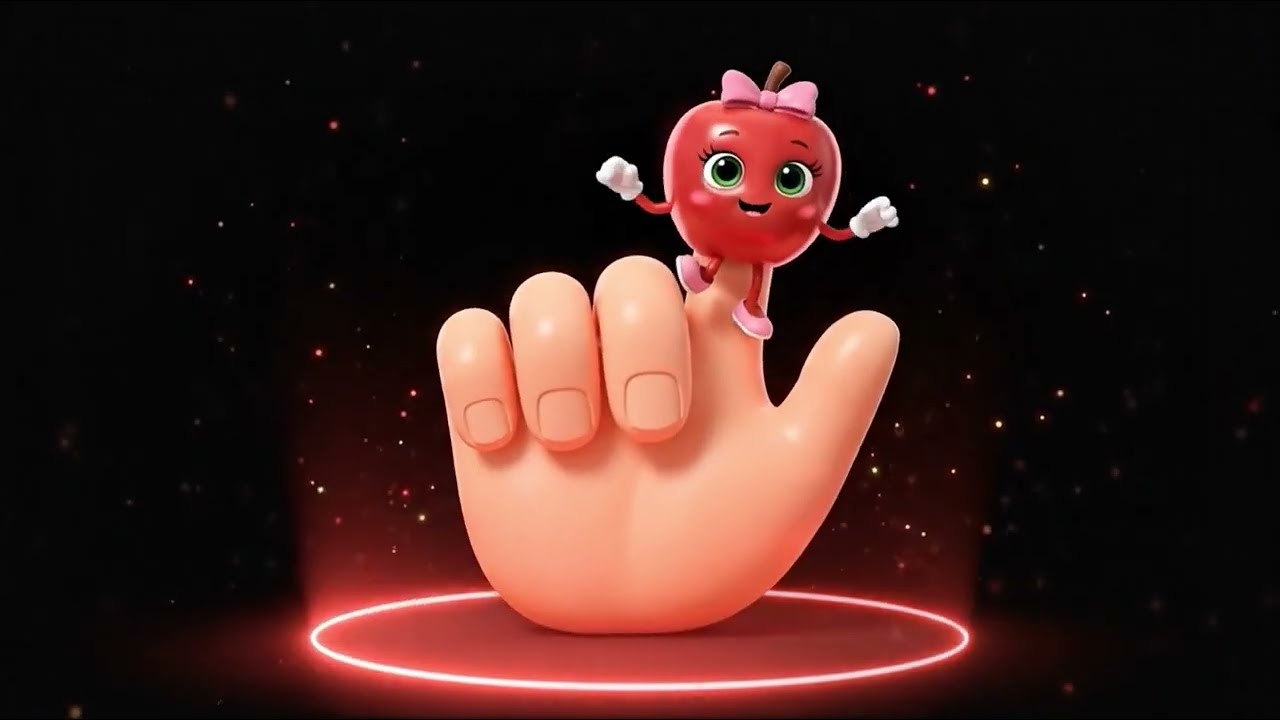 Fruit Finger Family Dance Song 🍌🍎 Fun 3D Cartoon for Kids | Baby Grape & Friends