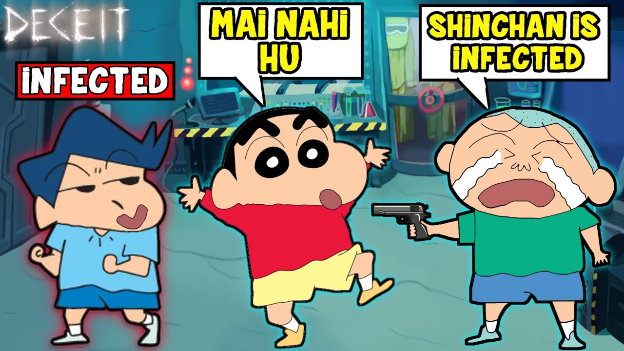 Shinchan and his friends playing deceit 😱 | Who is infected?? | Shinchan funny horror gameplay 😂