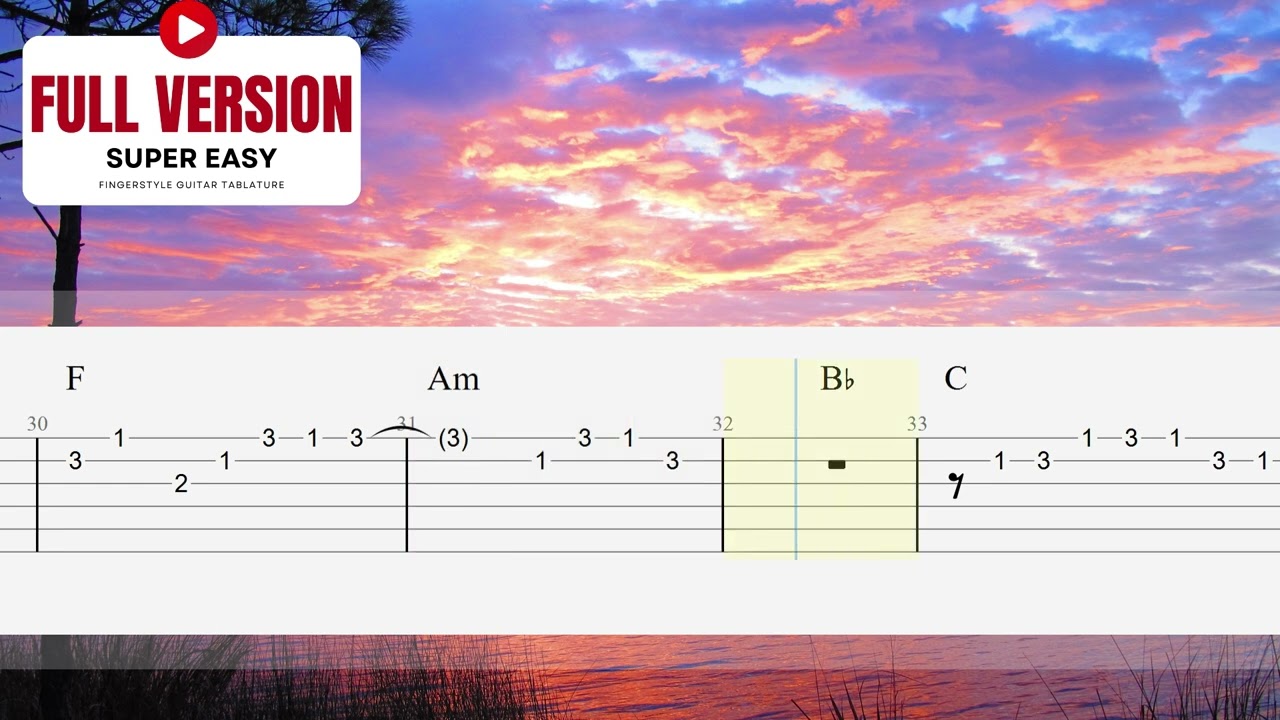 Stuck On You ~ Lionel Richie ~ Easy Fingerstyle Guitar TAB