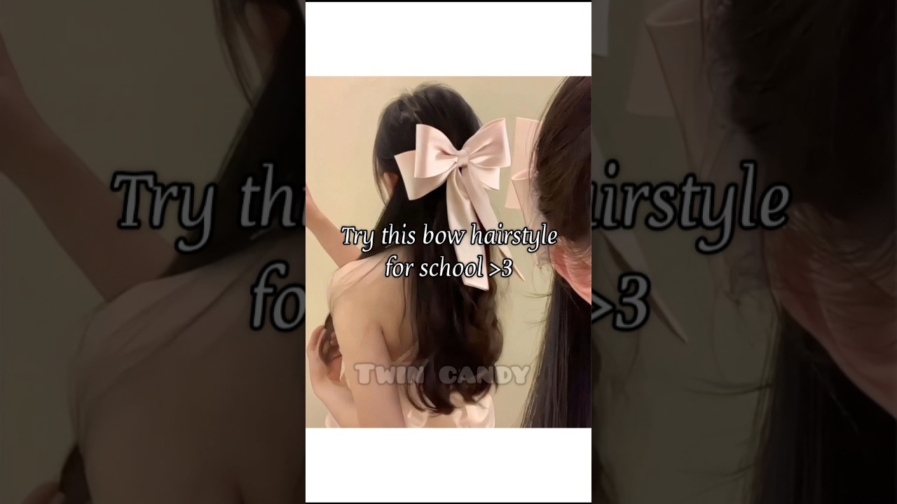 try this bow hairstyle for school #aestheic #fypシ゚viral