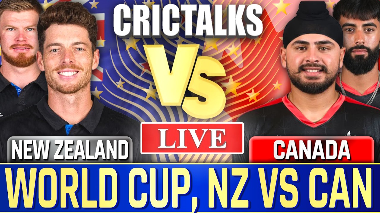 🔴 Cricket Live: NZ vs CAN, World Cup, Live Cricket Scores, Commentary, 2nd Innings, Live Match