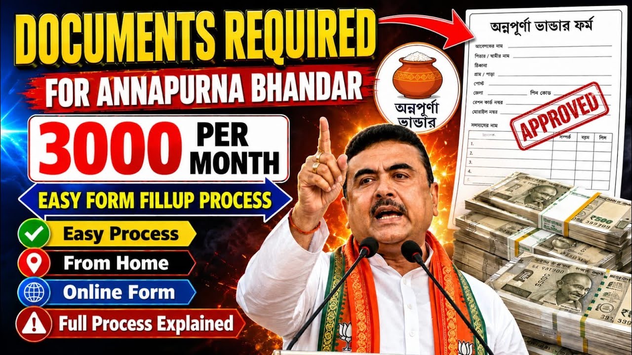 Documents Required For Annapurna Yojana | Annapurna Yojana Scheme 2026 | Wb Govt Scheme 2026