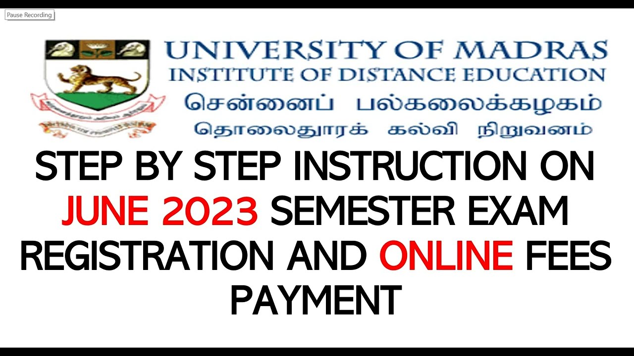JUNE 2023 SEMESTER EXAM REGISTRATION AND ONLINE PAYMENT - IDEUNOM