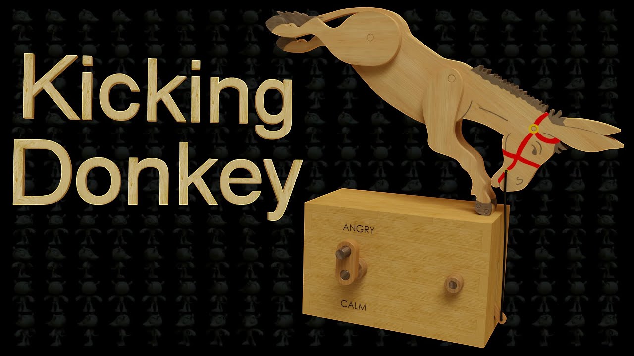 Kicking Donkey Automata Wooden Toy