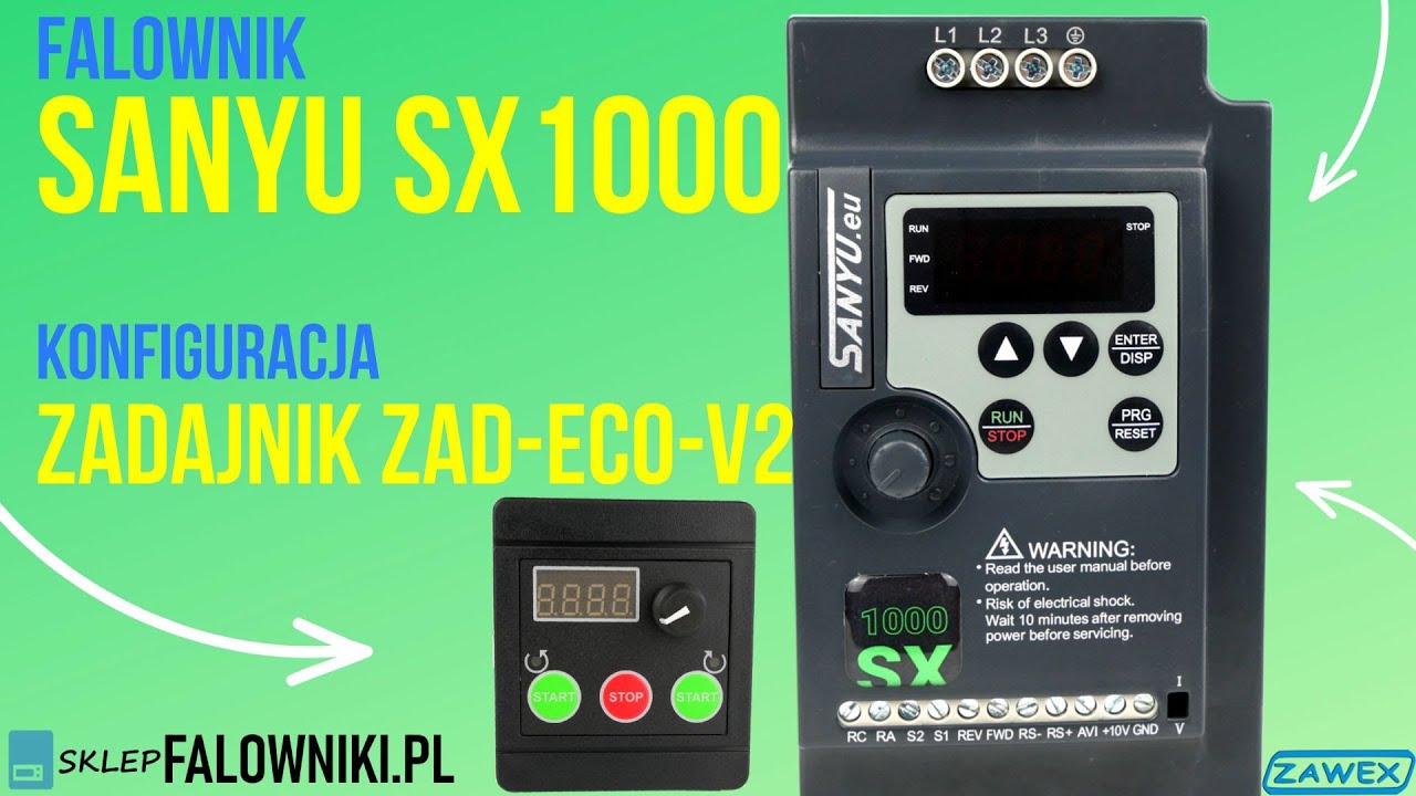 Falownik Sanyu SX1000  konfiguracja Zadajnika do ZAD-ECO-V2 - sklepfalowniki.pl