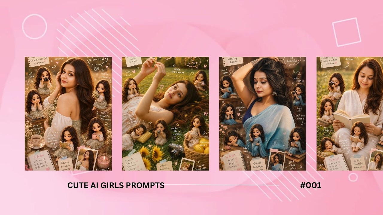 🔥Trending Cute Chibi Prompts | Pinterest Scrapbook | New Gemini Ai Photo Editing Prompt for Girls |