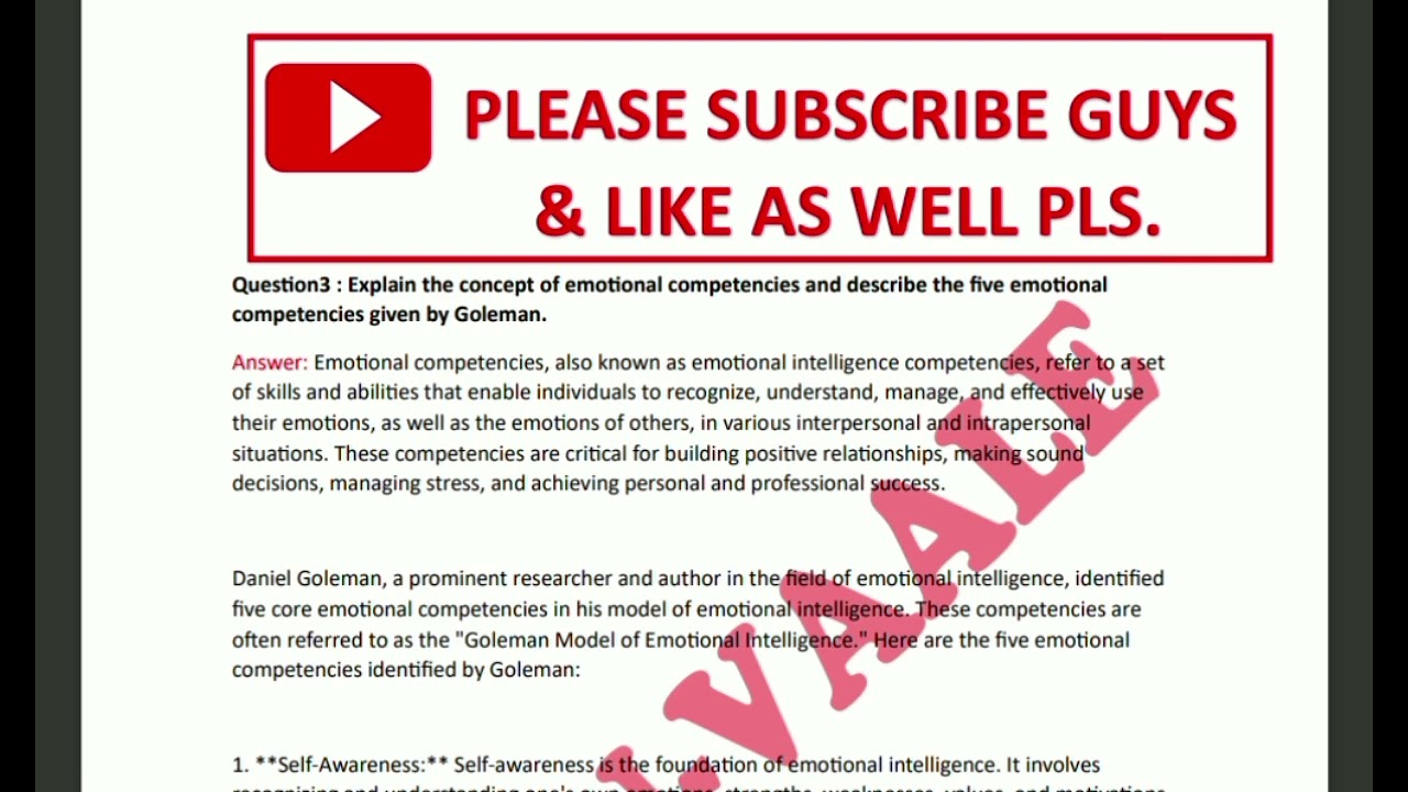 EMOTIONAL INTELLIGENCE, COURSE CODE, BPCS-183, ASSIGNMENT CODE: ASSIT/TMA/2023-24, #ignousolvedassig