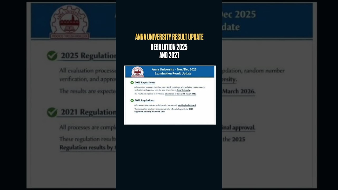 🎓 Anna University Result Update!📢 Nov/Dec 2025 Exam Results#annauniversity #results #shorts