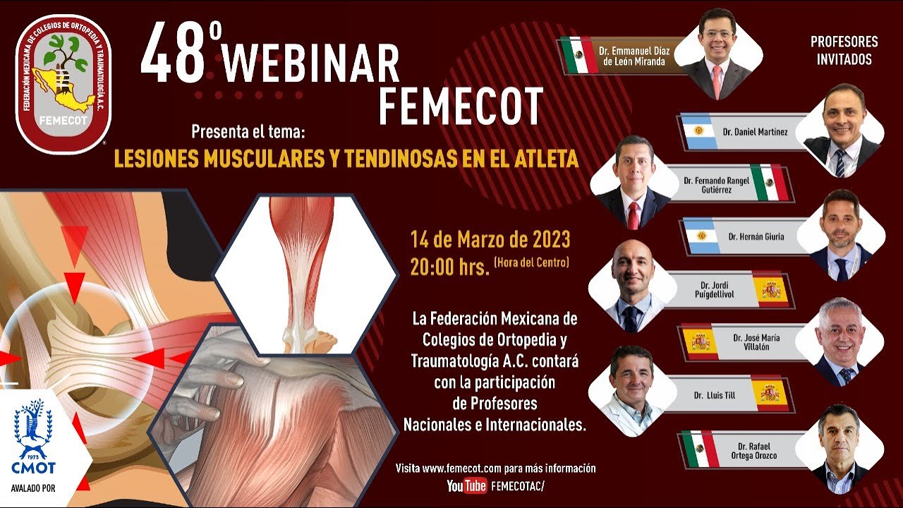 48o Webinar FEMECOT: Lesiones musculares y tendinosas en el atleta