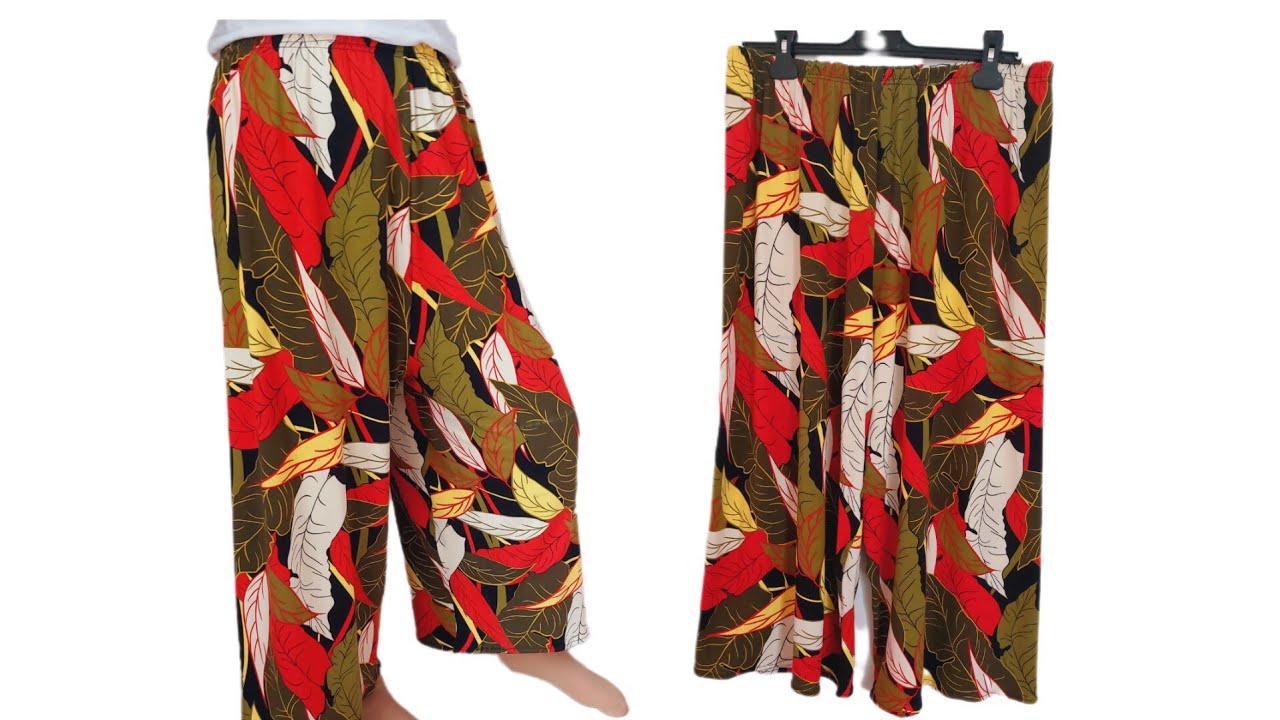 10 DAKİKADA DİKİLEN ÇOK KOLAY YAZLIK GENİŞ PANTOLON  Summer trousers sewing in TEN minutes