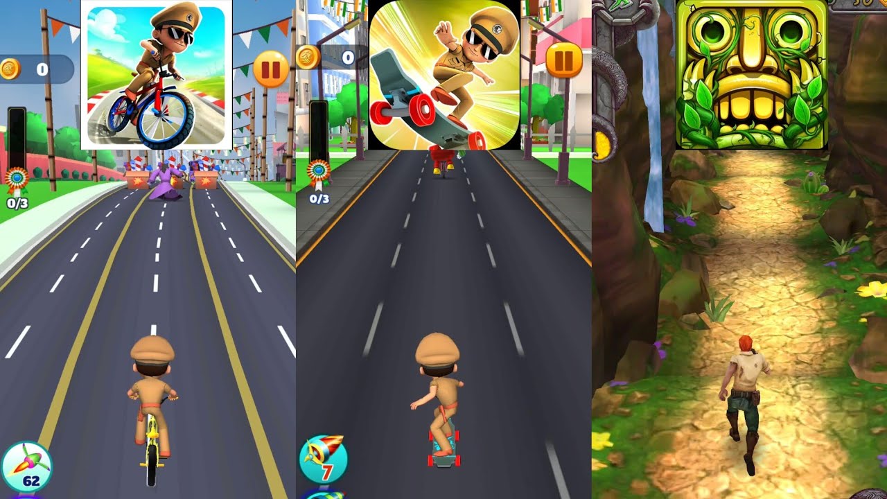 Little Singham Cycle Race 🆚 Little Singham Super Skater 🆚 Temple Run 2 New Update