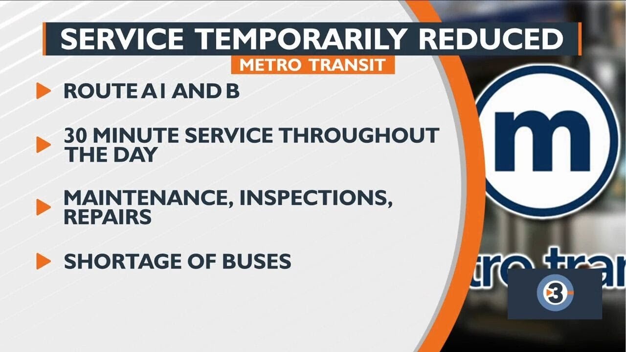 Metro Transit service temporarily reduced