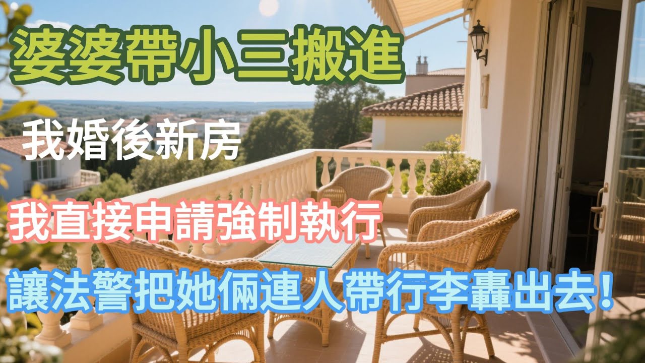 【完結】婆婆帶小三搬進我婚後新房，我直接申請強制執行，讓法警把她倆連人帶行李轟出去！#小说推文 #婚姻 #故事頻道 #情感 #情感故事