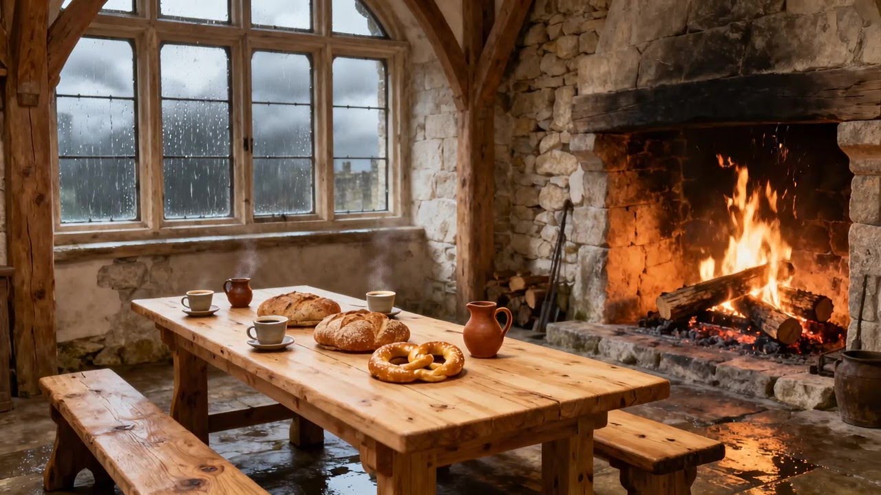 Medieval Fireplace: A Quiet Medieval Evening