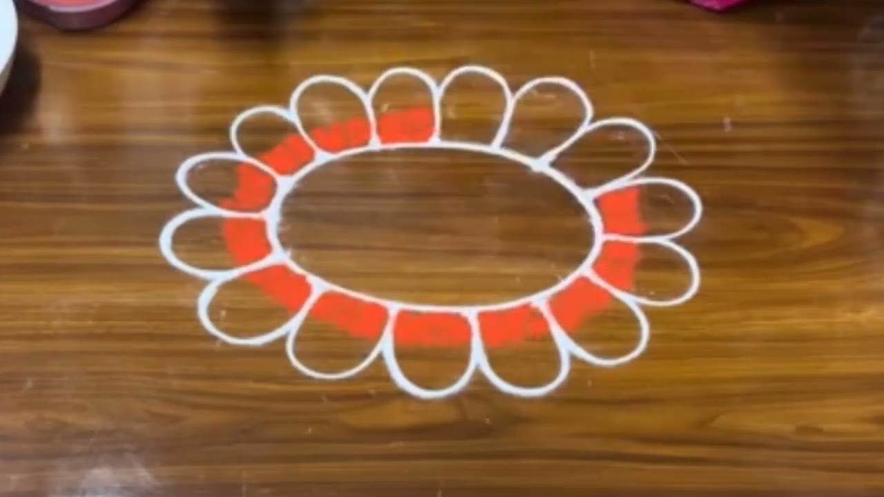 सर्वात सोपे चार रांगोळ्या सिखा इजिली फुल डिझाईन सिखा sabse easy for rangoli design 