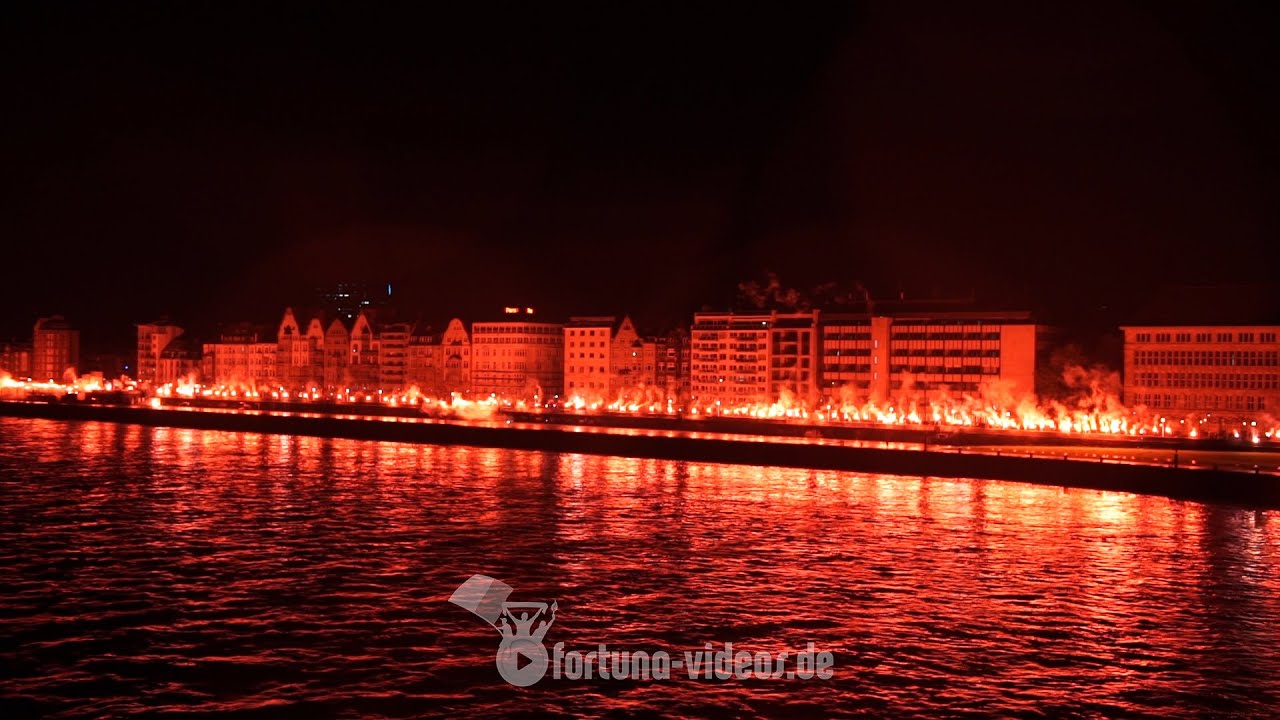 120 Jahre Fortuna Düsseldorf - Pyroshow auf der Rheinpromenade